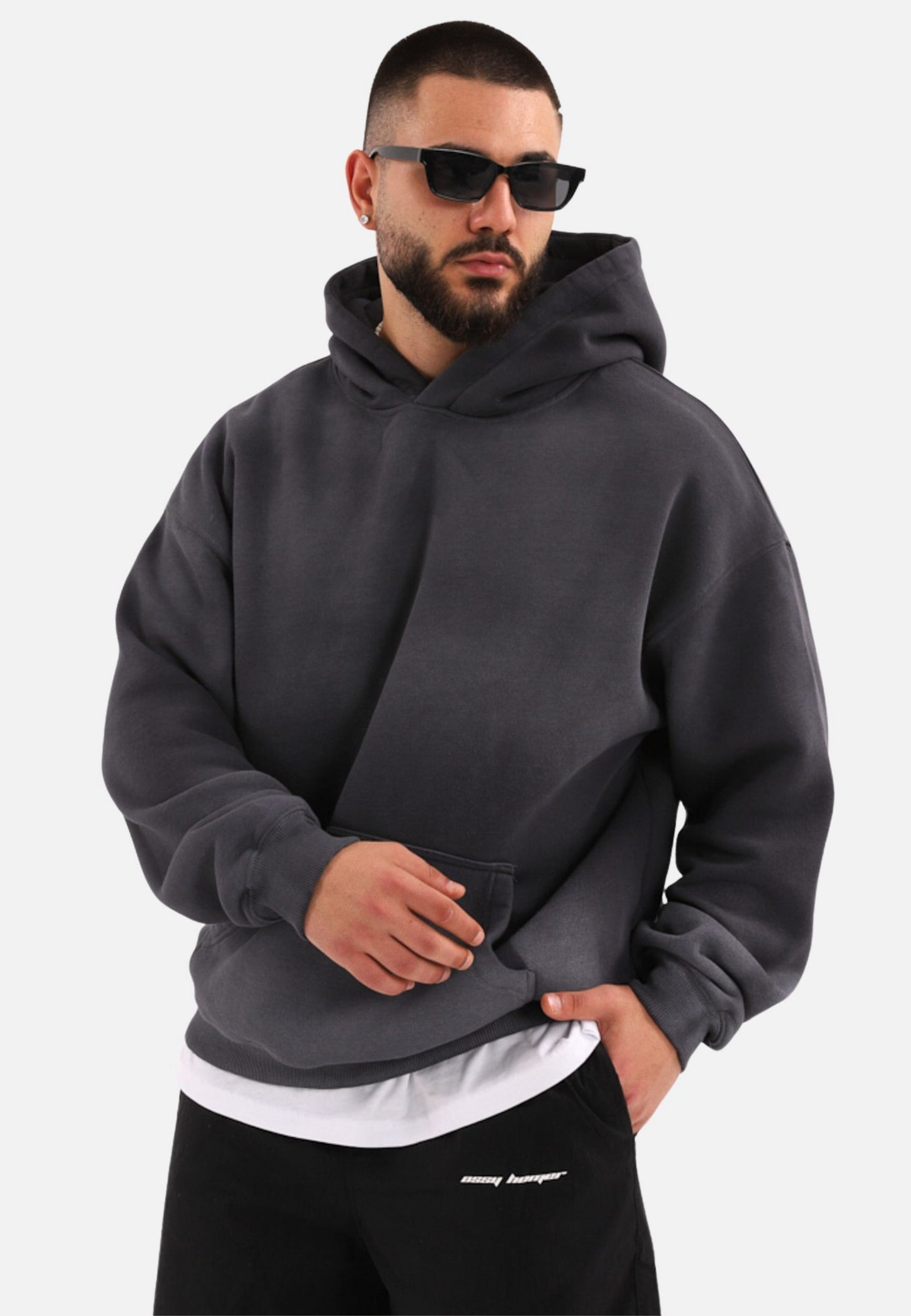 einfarbiger Spray Basic Oversized Hoodie Kapuzenpullover Unisex