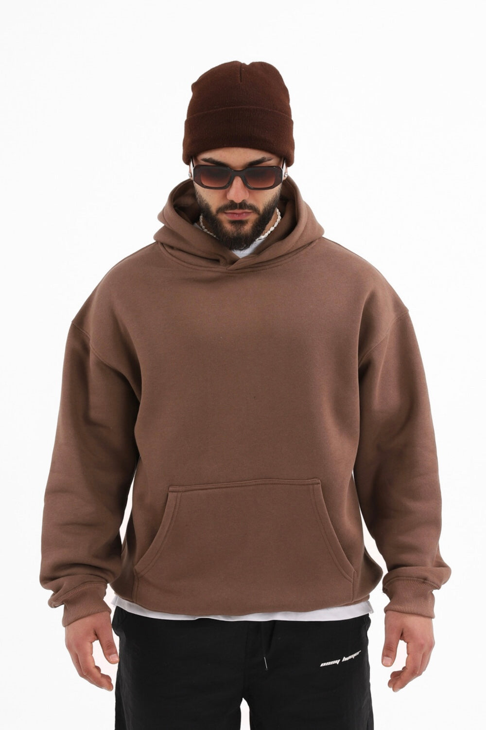 einfarbiger Basic Oversized Hoodie | Premium Herren & Damen Kapuzenpullover Unisex