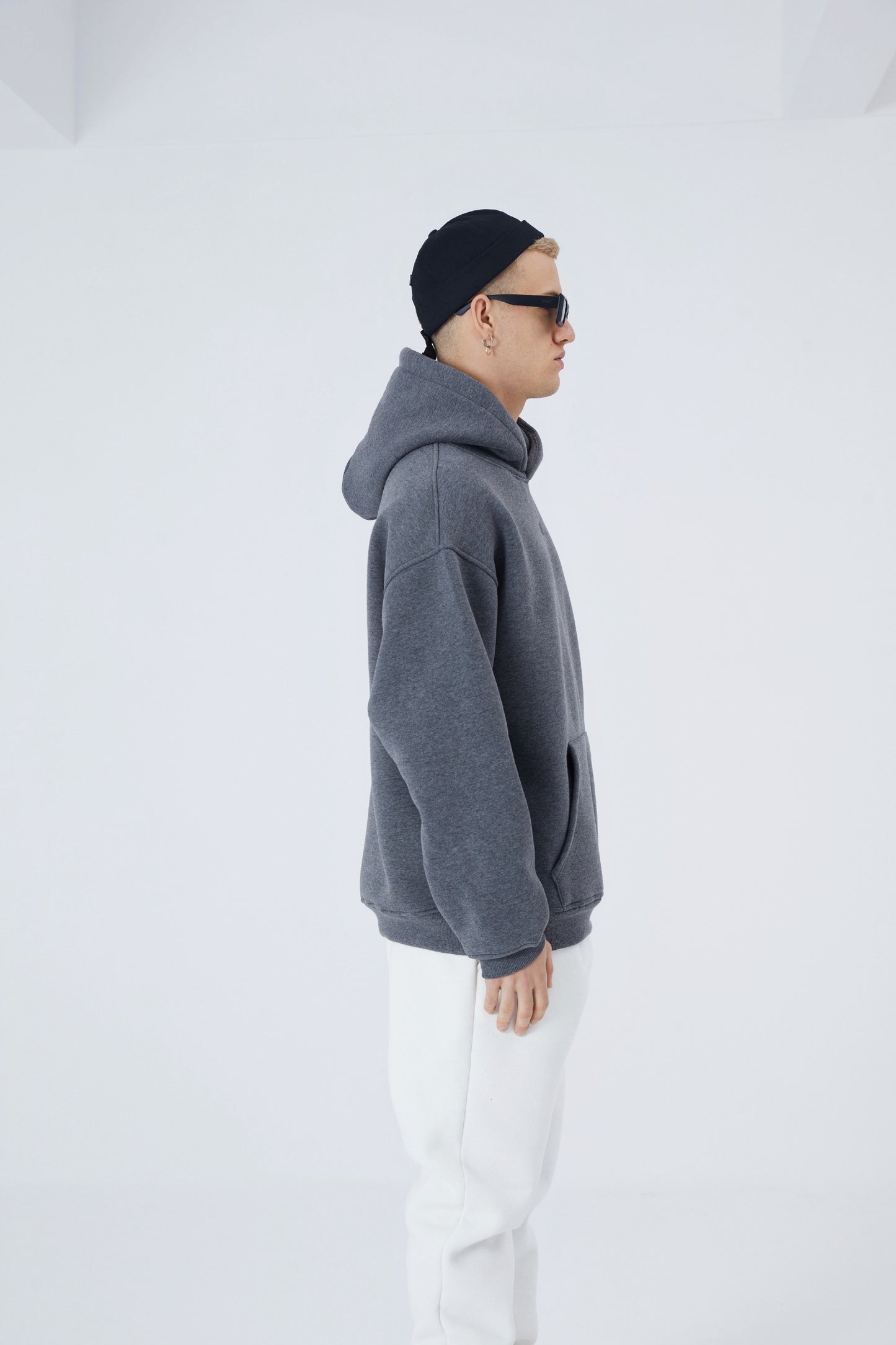 Oversize Hoodie einfarbig Basic Kapuzenpullover Unisex