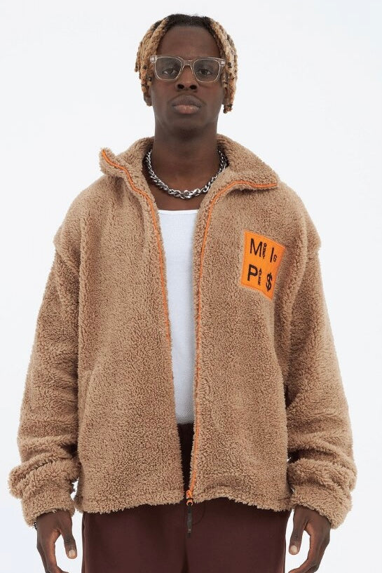 Teddy Jacket Money Is Paper Jacke Oversize Zipper
