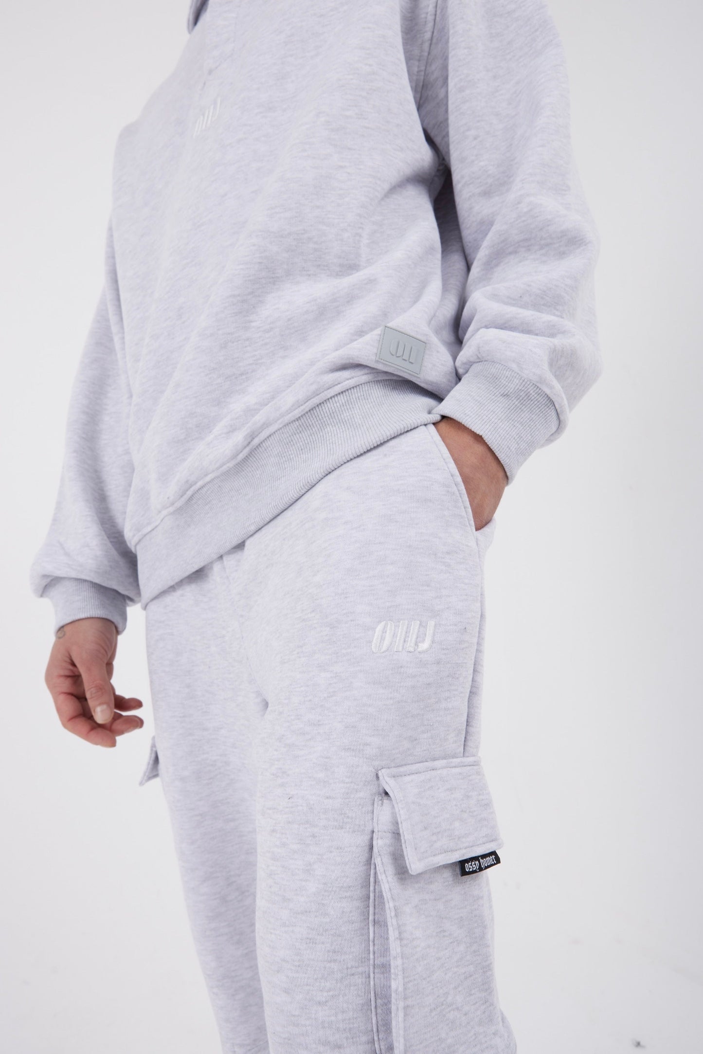 Jogginganzug Set Baumwolle Jogger Hoodie Pullover Oversize Fit