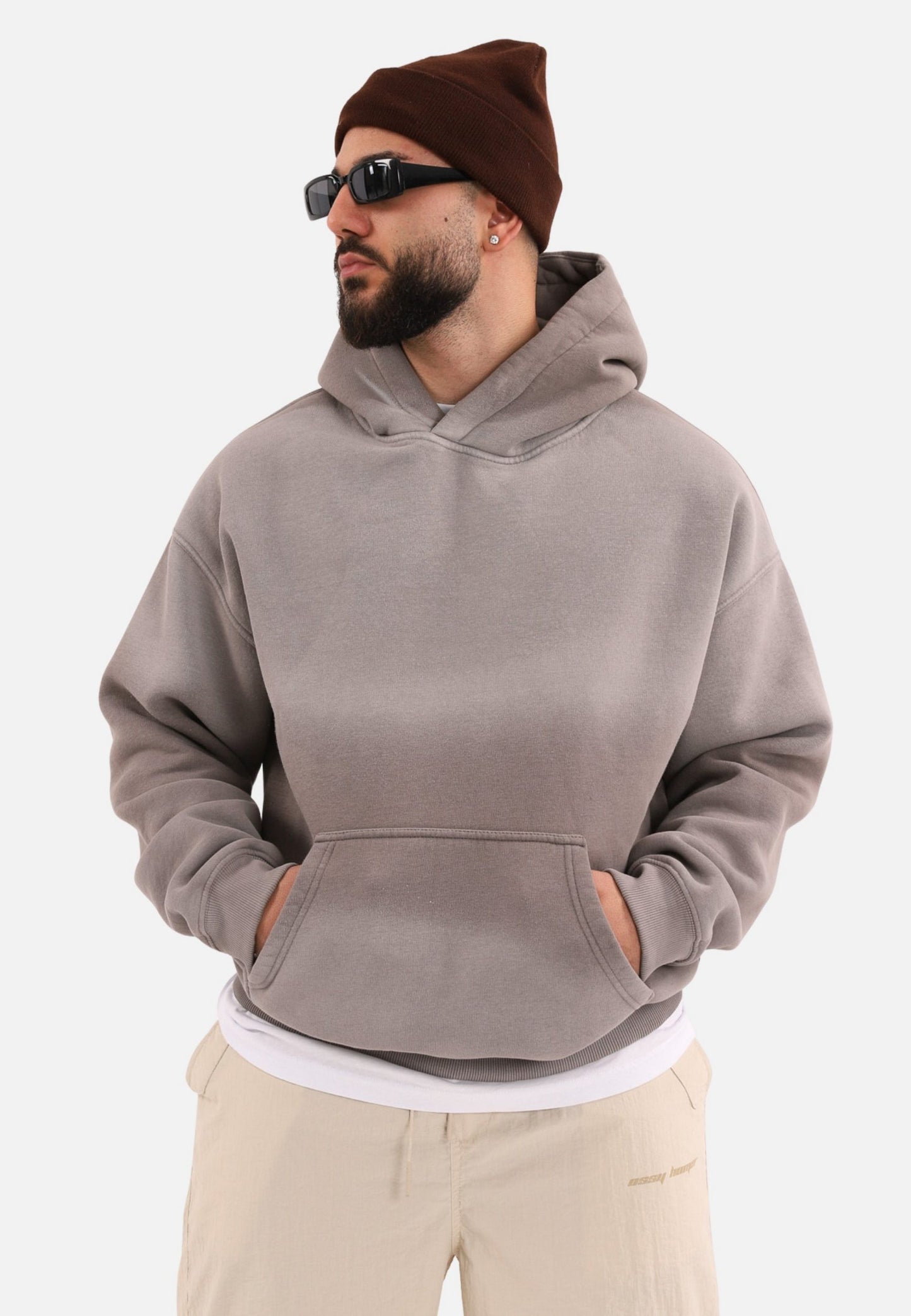 einfarbiger Spray Basic Oversized Hoodie Kapuzenpullover Unisex