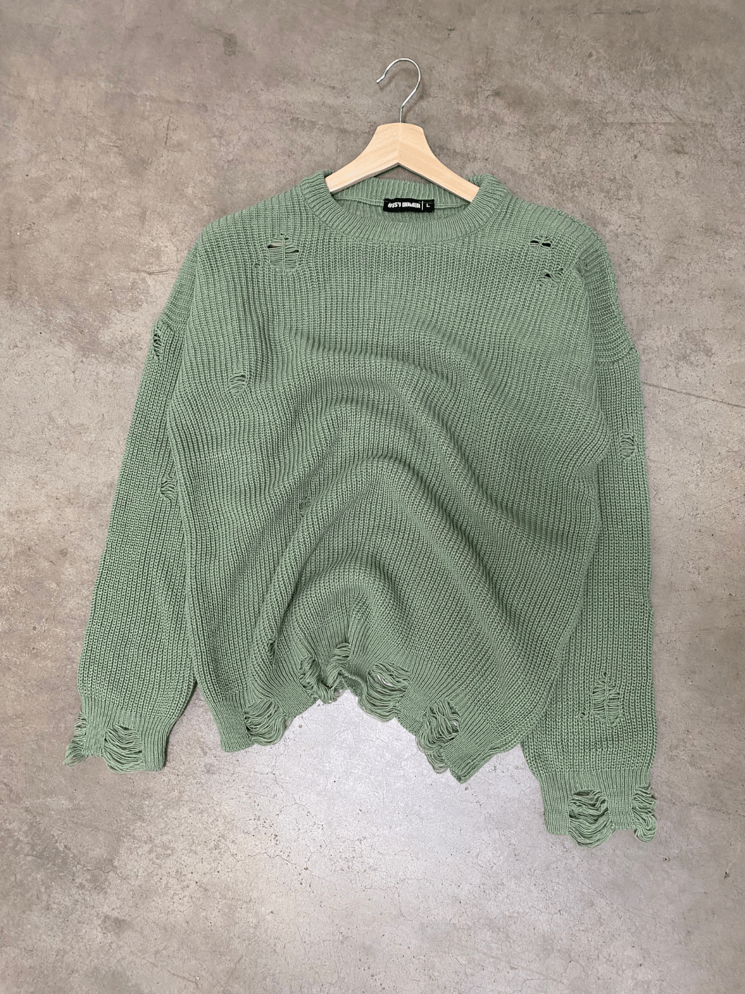 Männer Knit mit Riss Drop Shoulder Pullover Oversize
