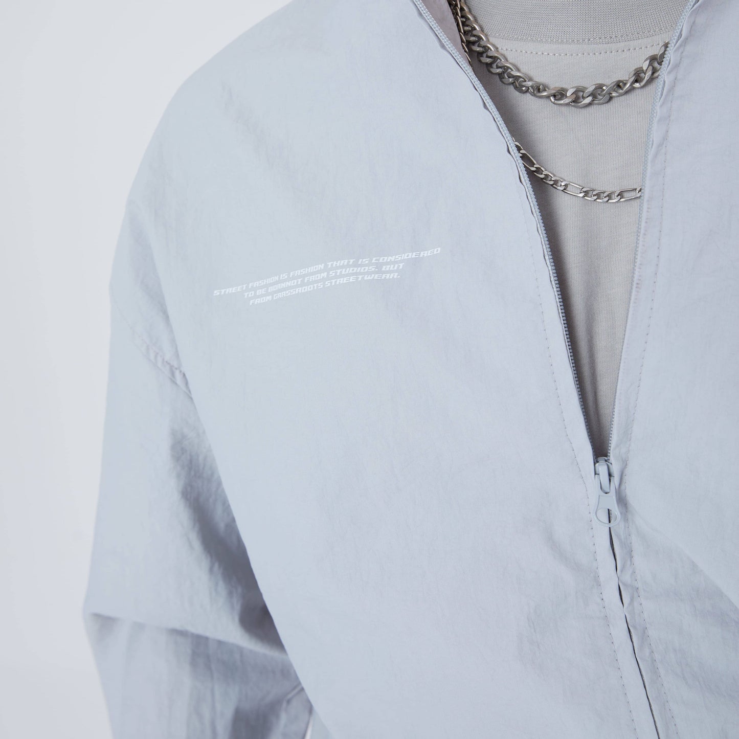 Jogginganzug Oberteil Oversize Fit Polyamid Sweatshirt mit Reißverschluß