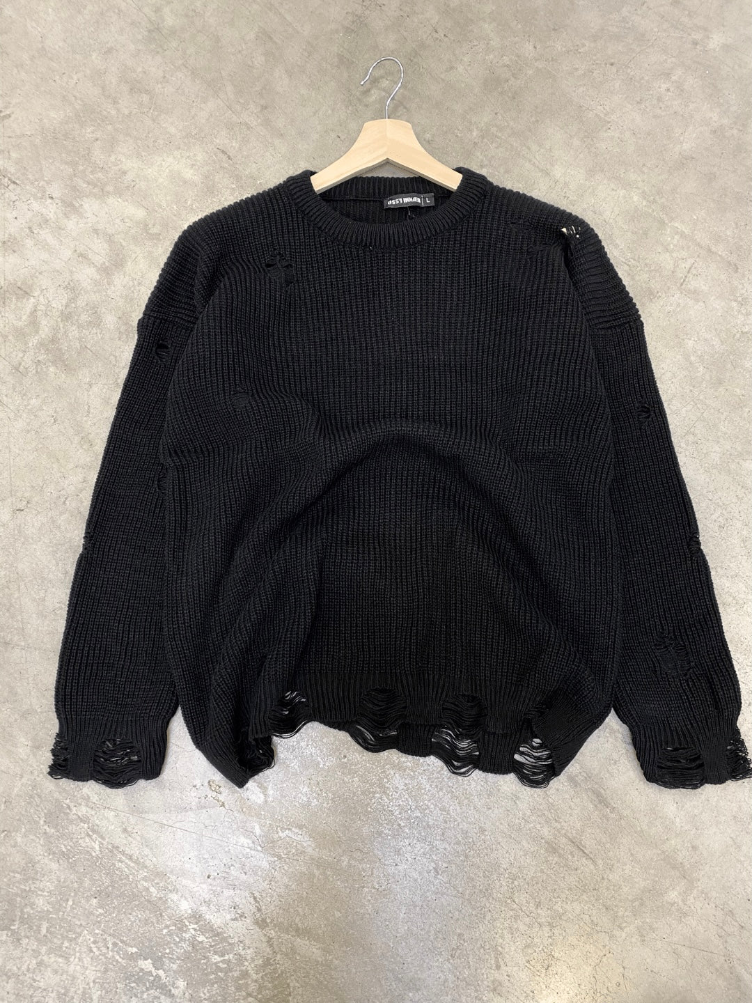 Männer Knit mit Riss Drop Shoulder Pullover Oversize