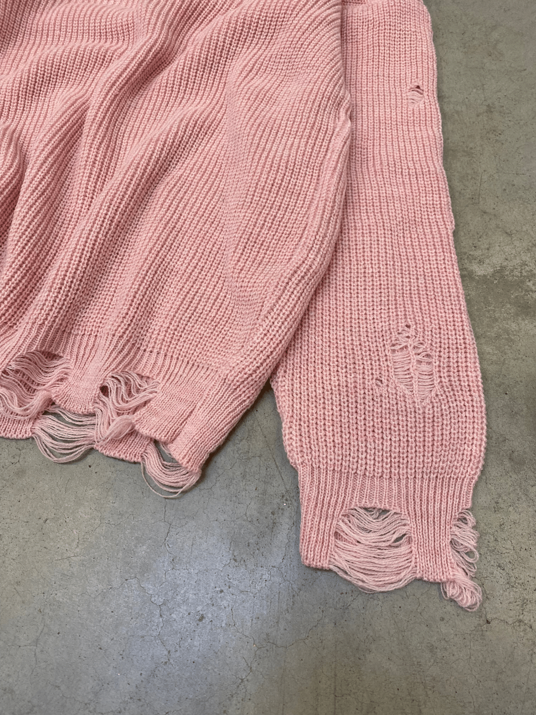 Männer Knit mit Riss Drop Shoulder Pullover Oversize