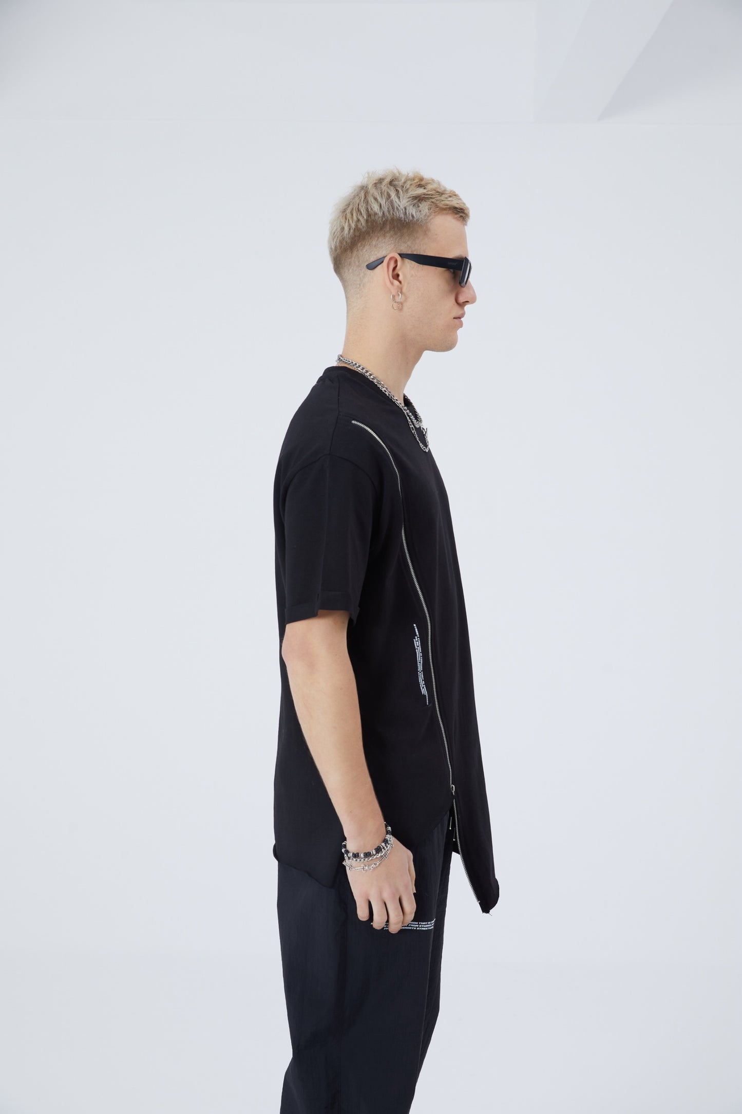 Herren ZIP T-Shirt 320gsm 100% Cotton Oversize Fit