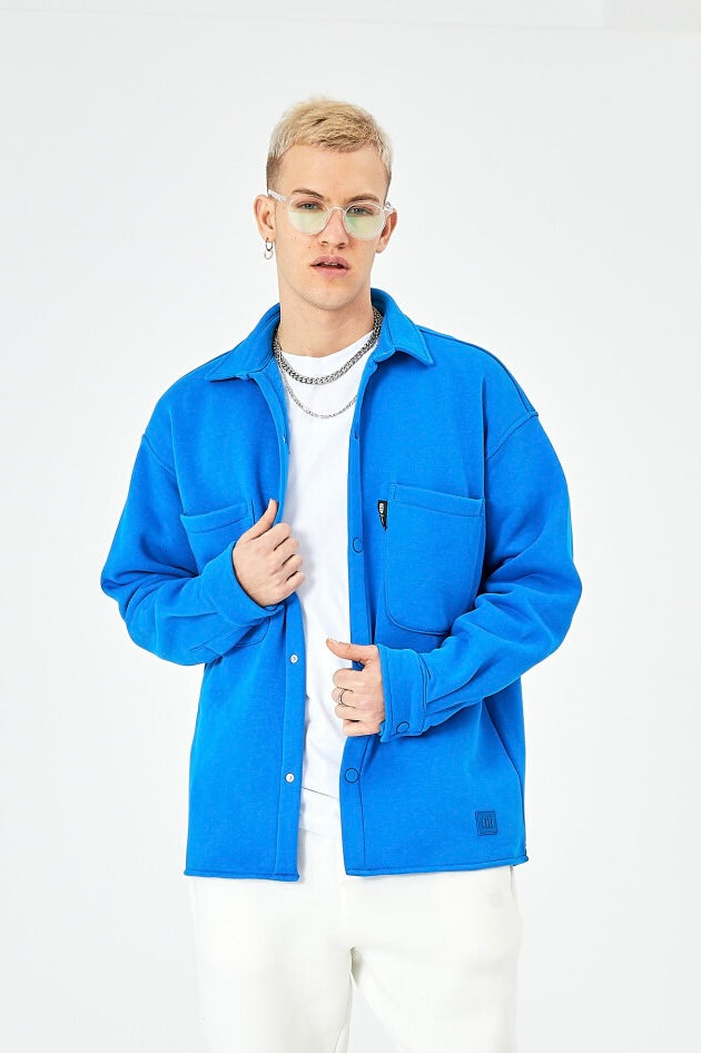 Hemdjacke aus Baumwolle in Oversize Fit Übergangsjacke