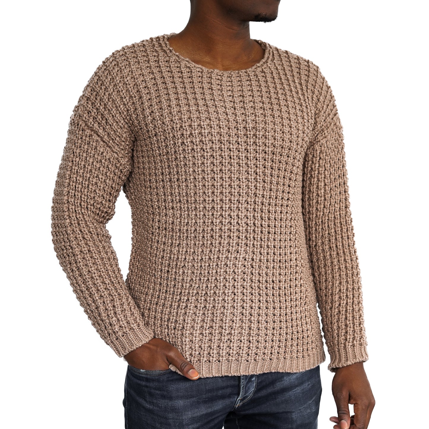 Casual Herren Strickpullover mit Rundhals-Ausschnitt
