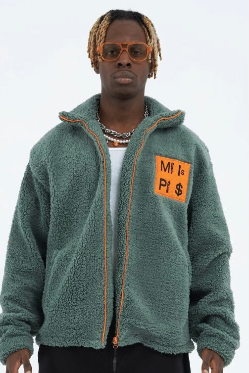 Teddy Jacket Money Is Paper Jacke Oversize Zipper