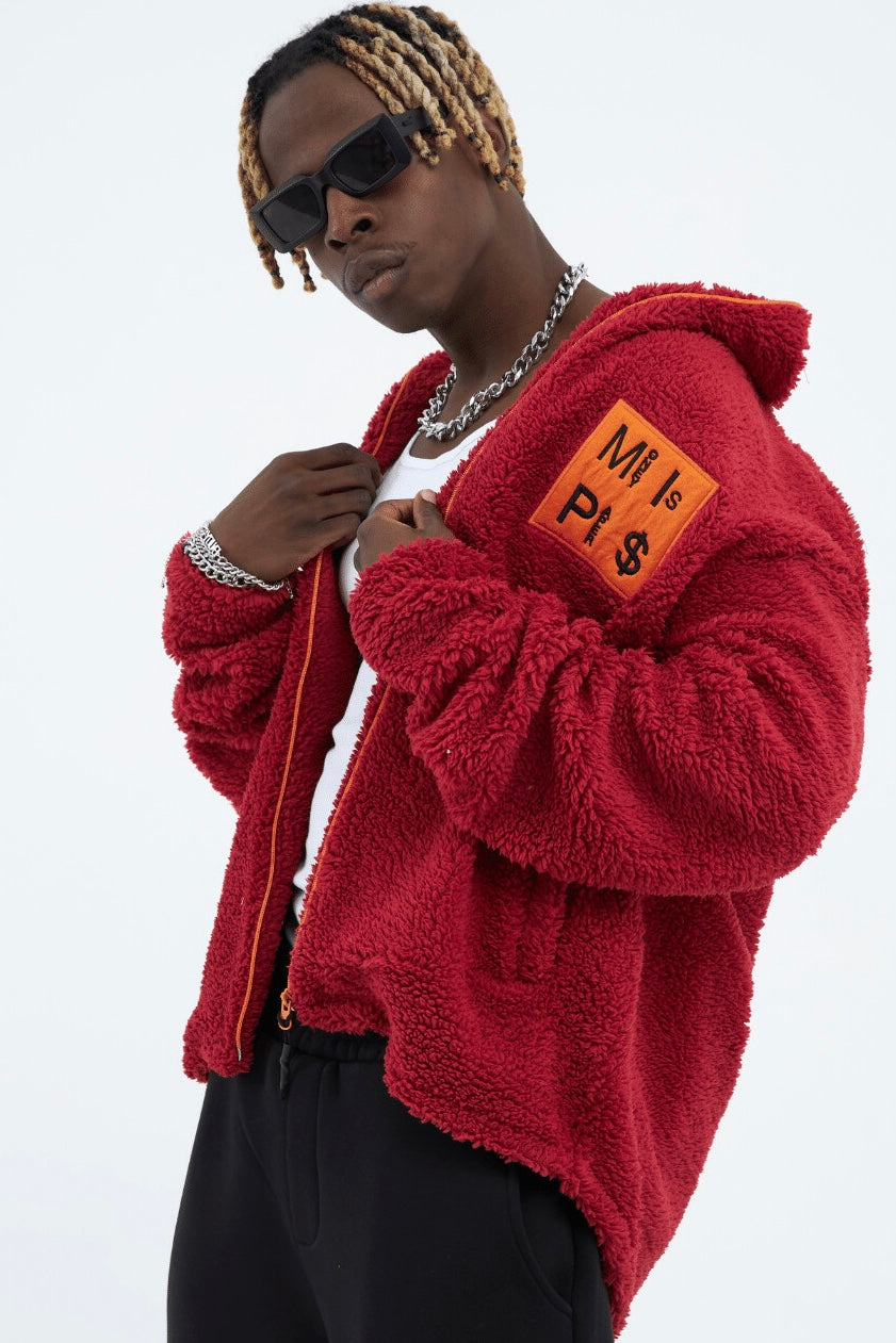 Teddy Jacket Money Is Paper Jacke Oversize Zipper