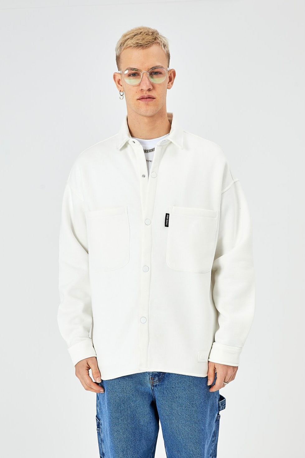 Hemdjacke aus Baumwolle in Oversize Fit Übergangsjacke