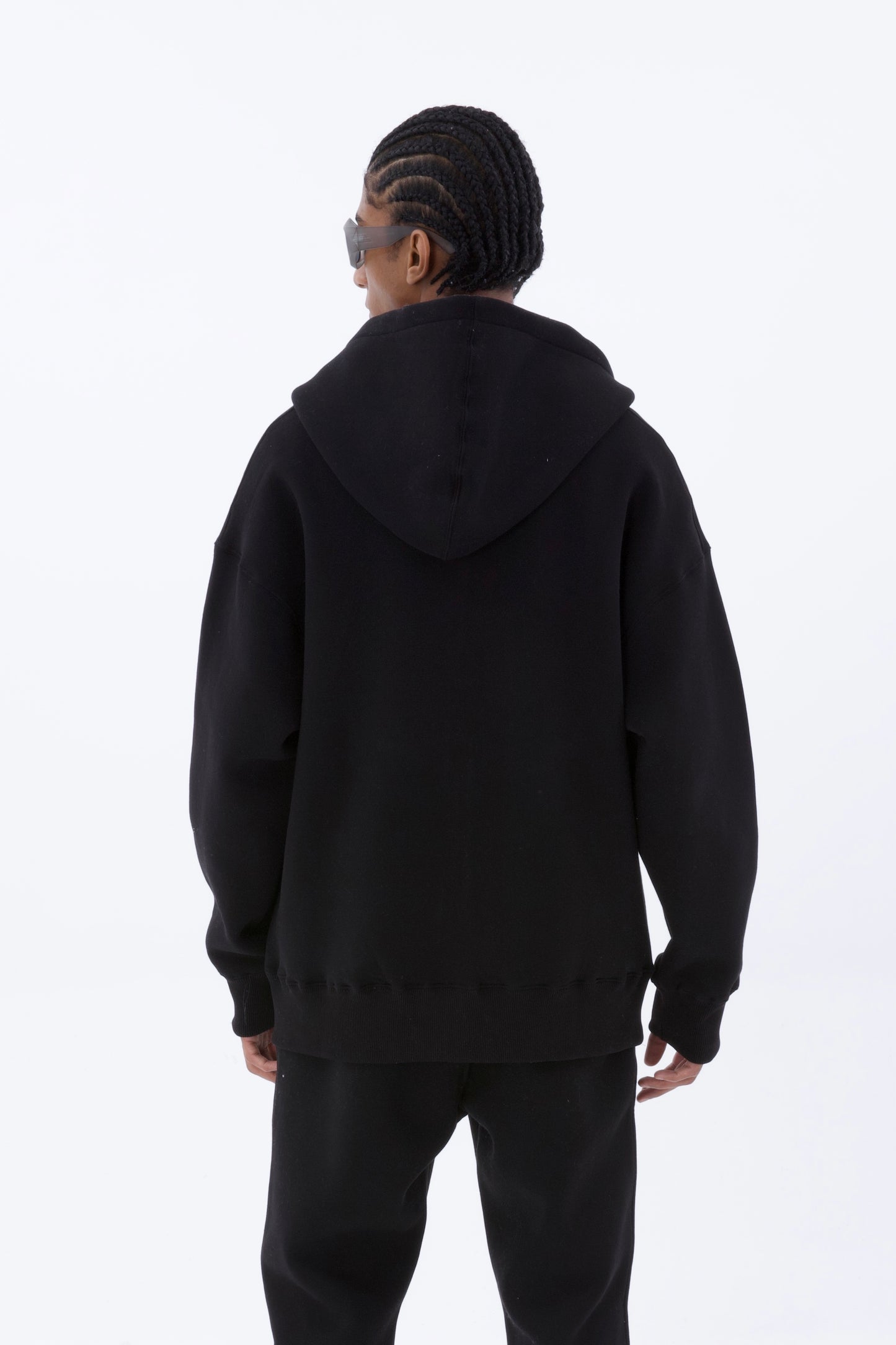 einfarbiger Basic Oversized Zip-Hoodie Sweatjacke Unisex
