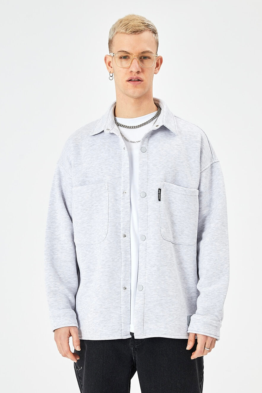 Hemdjacke aus Baumwolle in Oversize Fit Übergangsjacke