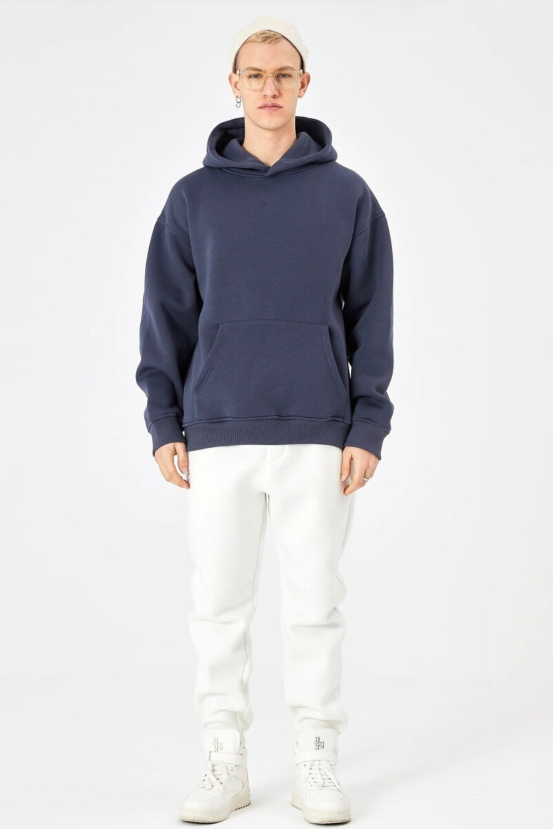 einfarbiger Basic Oversized Hoodie | Premium Herren & Damen Kapuzenpullover Unisex