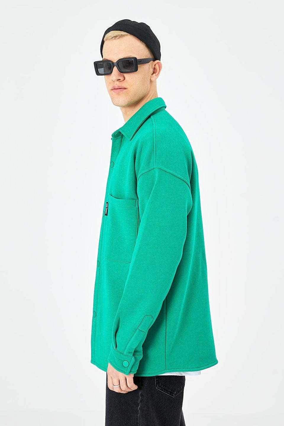 Hemdjacke aus Baumwolle in Oversize Fit Übergangsjacke