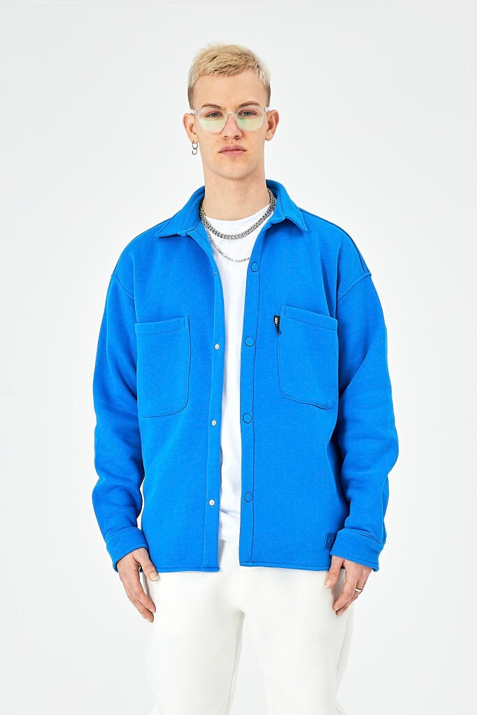 Hemdjacke aus Baumwolle in Oversize Fit Übergangsjacke