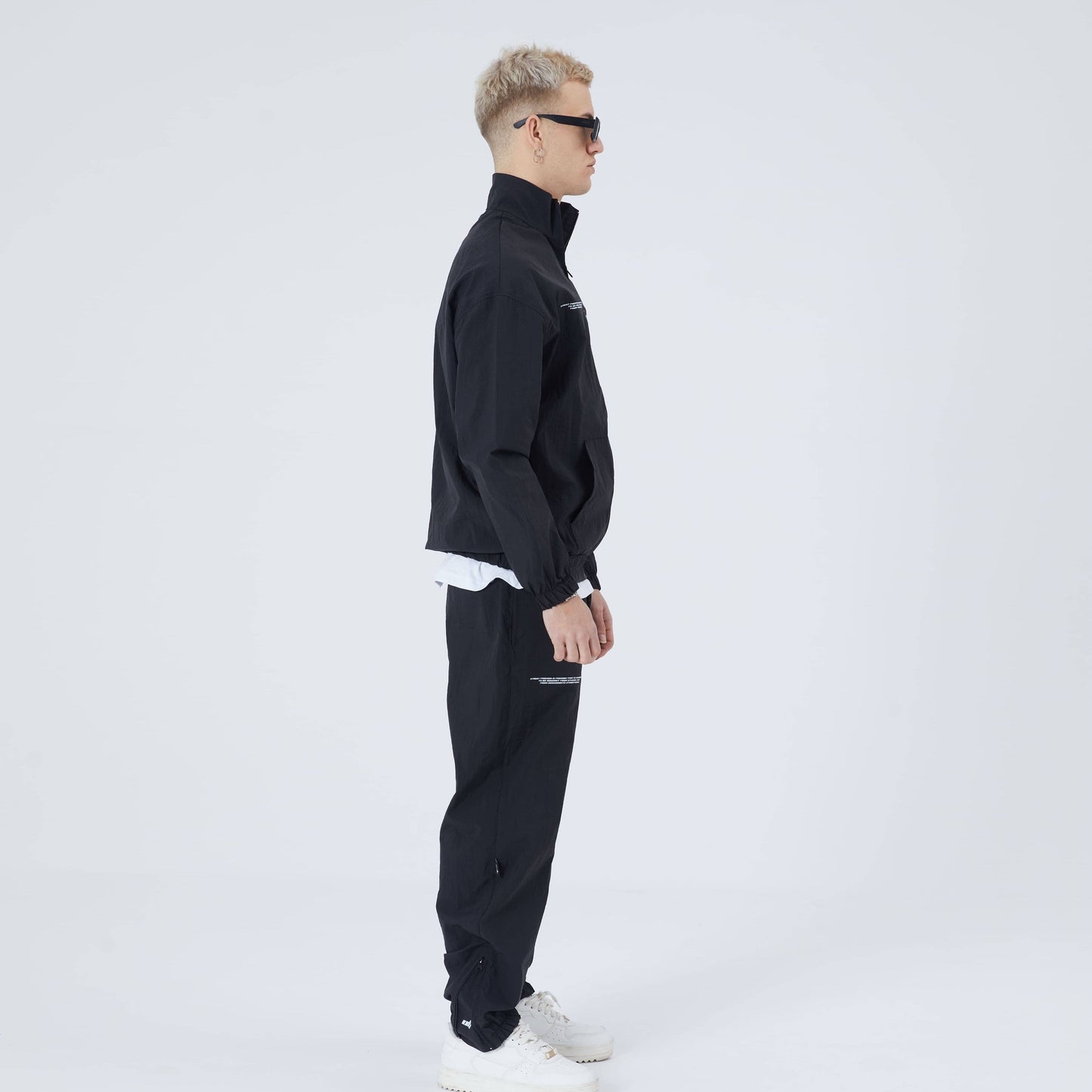 Jogginganzug Oberteil Oversize Fit Polyamid Sweatshirt mit Reißverschluß