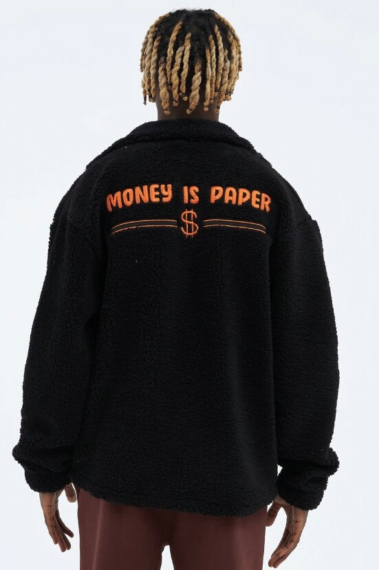 Teddy Jacket Money Is Paper Jacke Oversize Zipper