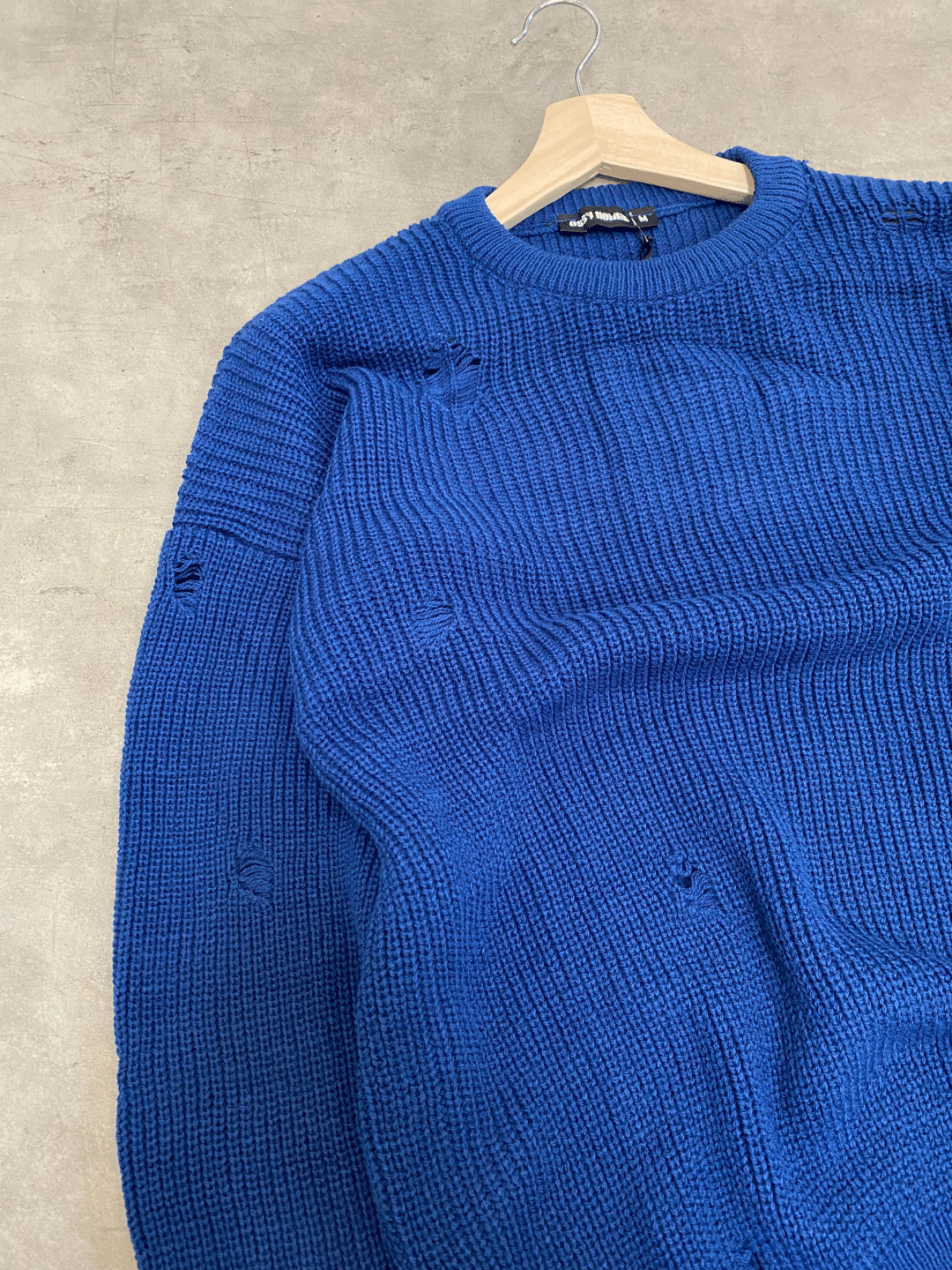 Männer Knit mit Riss Drop Shoulder Pullover Oversize