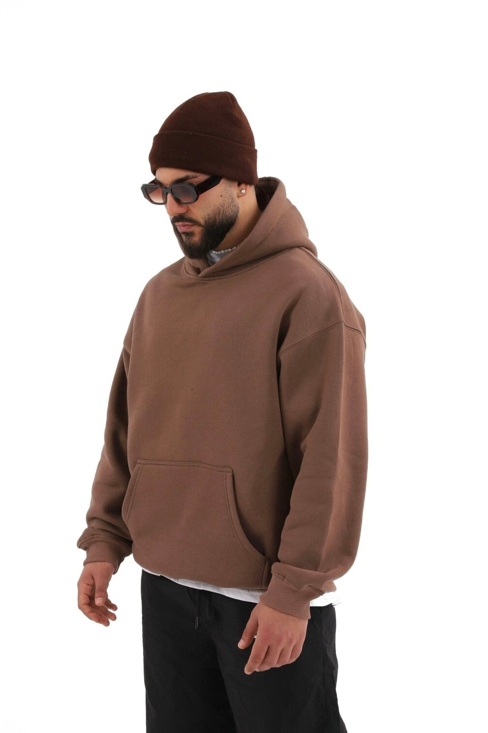 einfarbiger Basic Oversized Hoodie | Premium Herren & Damen Kapuzenpullover Unisex