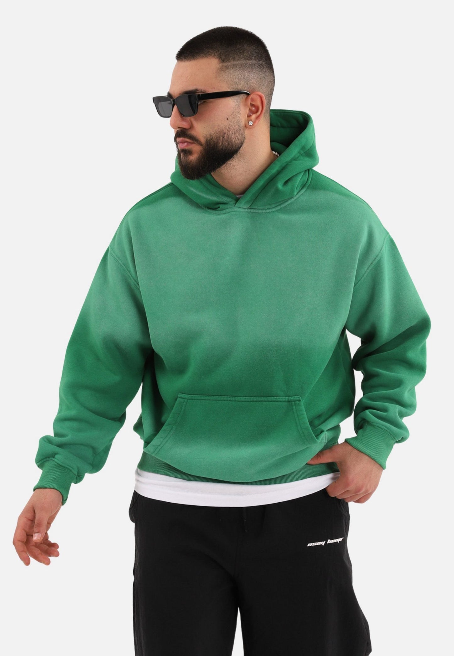 einfarbiger Spray Basic Oversized Hoodie Kapuzenpullover Unisex