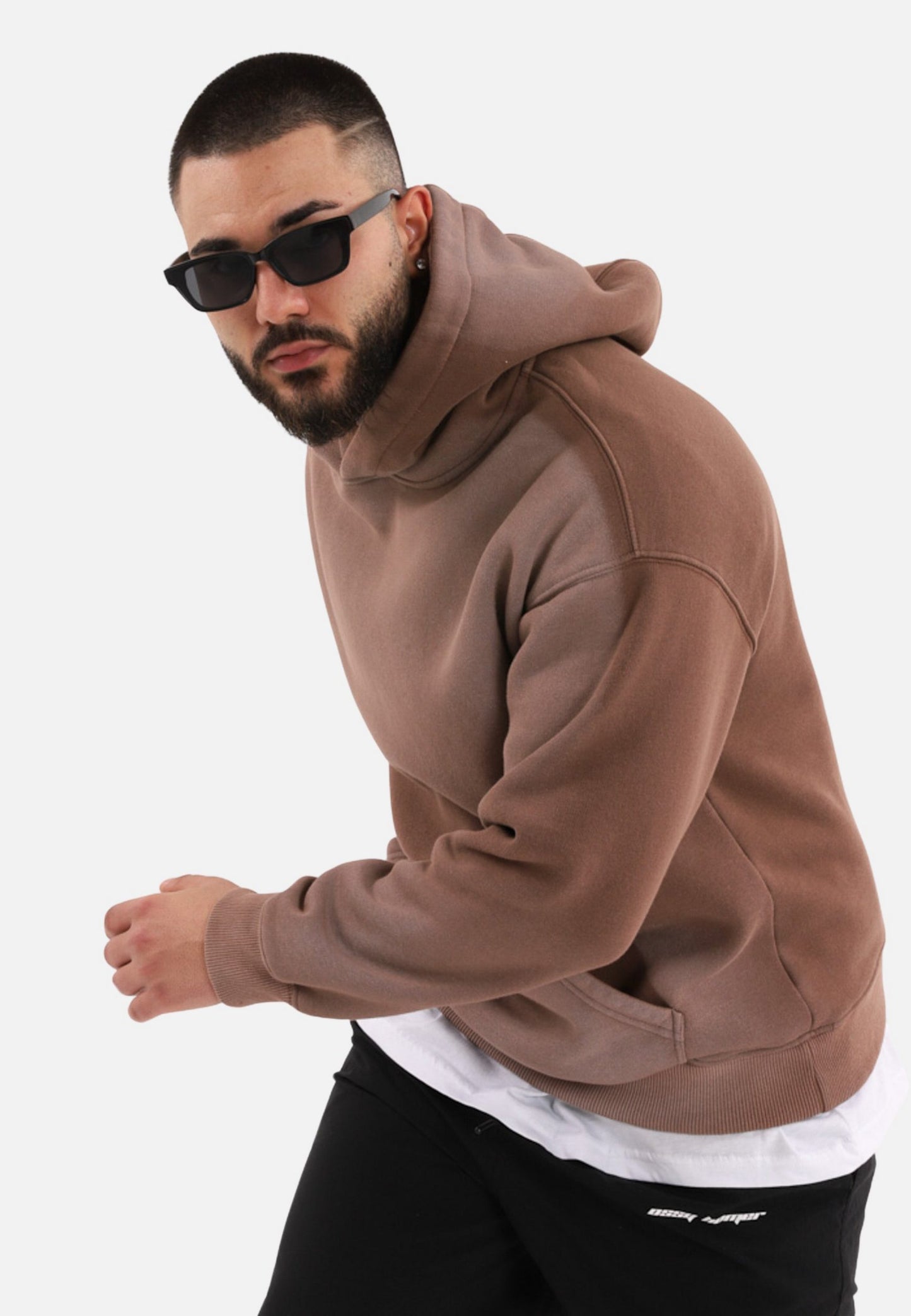 einfarbiger Spray Basic Oversized Hoodie Kapuzenpullover Unisex