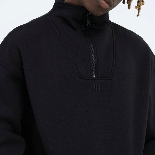 Zipper Drop Shoulder Hoodie "UNLIMITED"