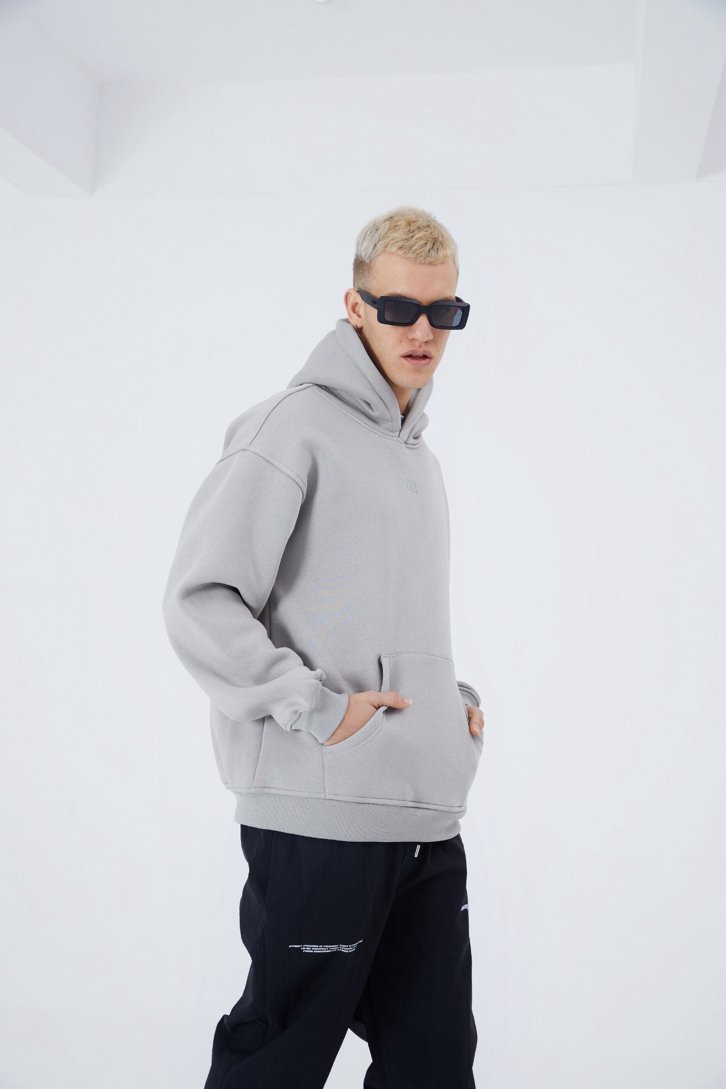 Oversize Hoodie einfarbig Basic Kapuzenpullover Unisex