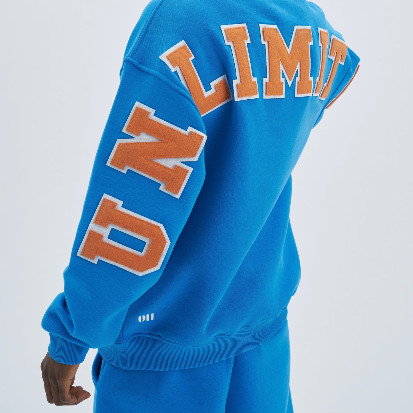 Zipper Drop Shoulder Hoodie "UNLIMITED"