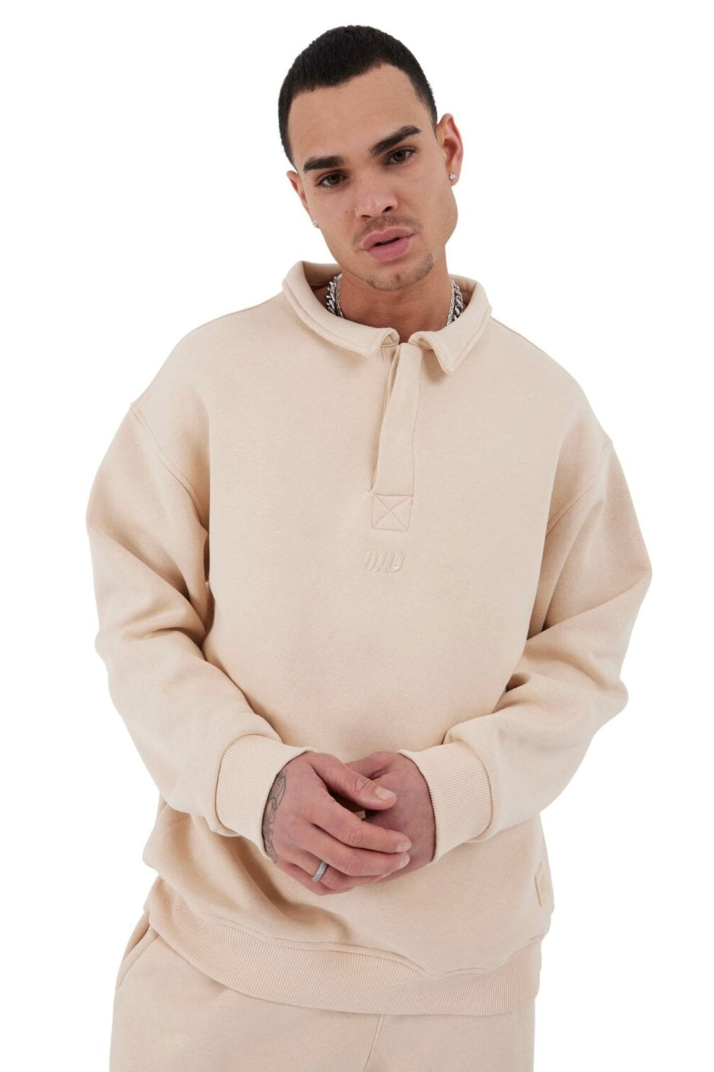 Pullover Shirt Oversize Fit Sweatshirt mit Kragen