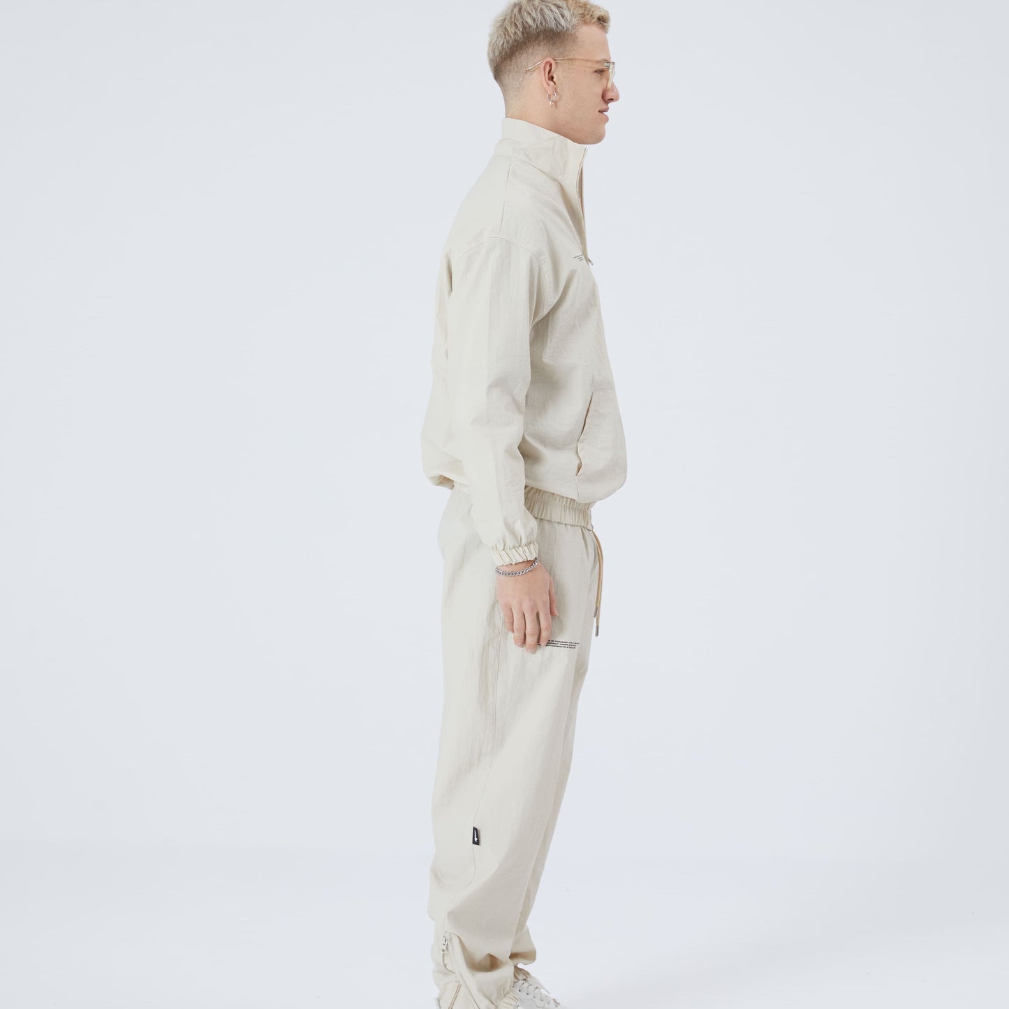 Jogginganzug Oberteil Oversize Fit Polyamid Sweatshirt mit Reißverschluß
