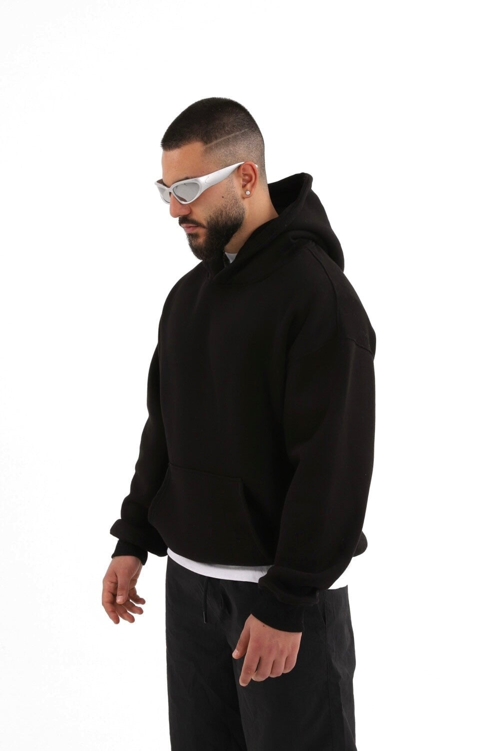 einfarbiger Basic Oversized Hoodie | Premium Herren & Damen Kapuzenpullover Unisex