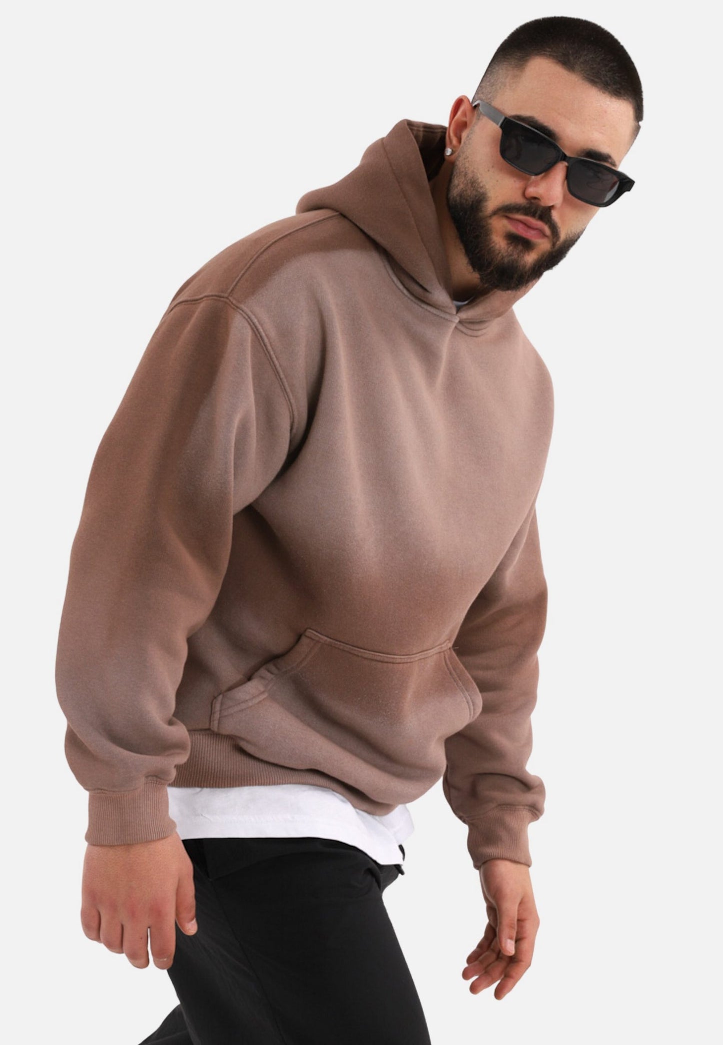 einfarbiger Spray Basic Oversized Hoodie Kapuzenpullover Unisex
