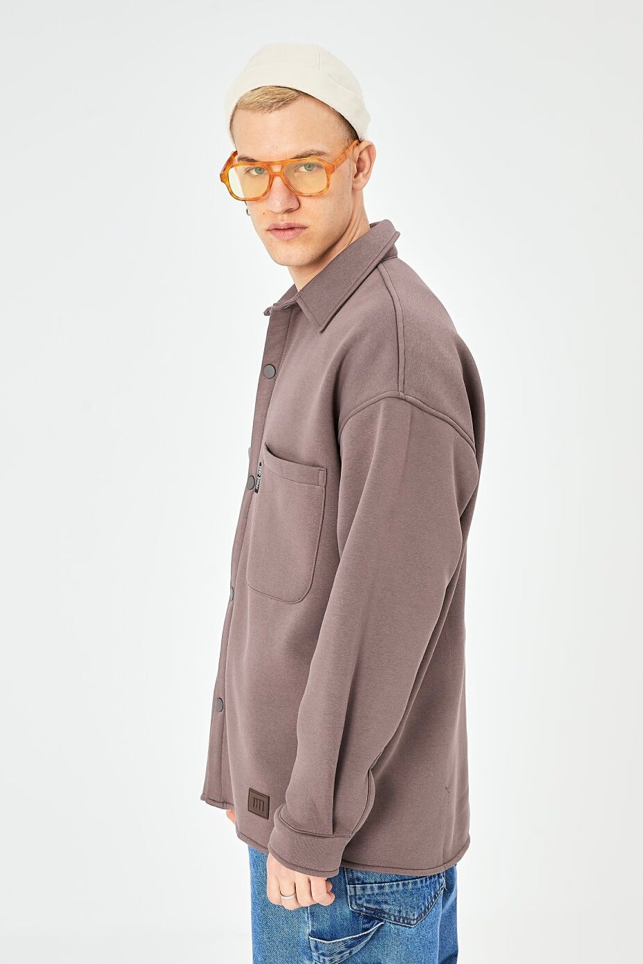 Hemdjacke aus Baumwolle in Oversize Fit Übergangsjacke
