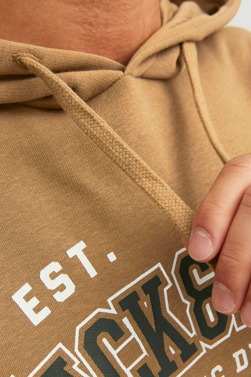 JACK & JONES Male Kapuzenpullover Logo Kapuzenpullover braun