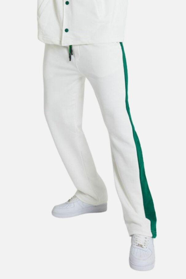 Jogger Jogginghose Stripe mit Streifen Hose Weiß