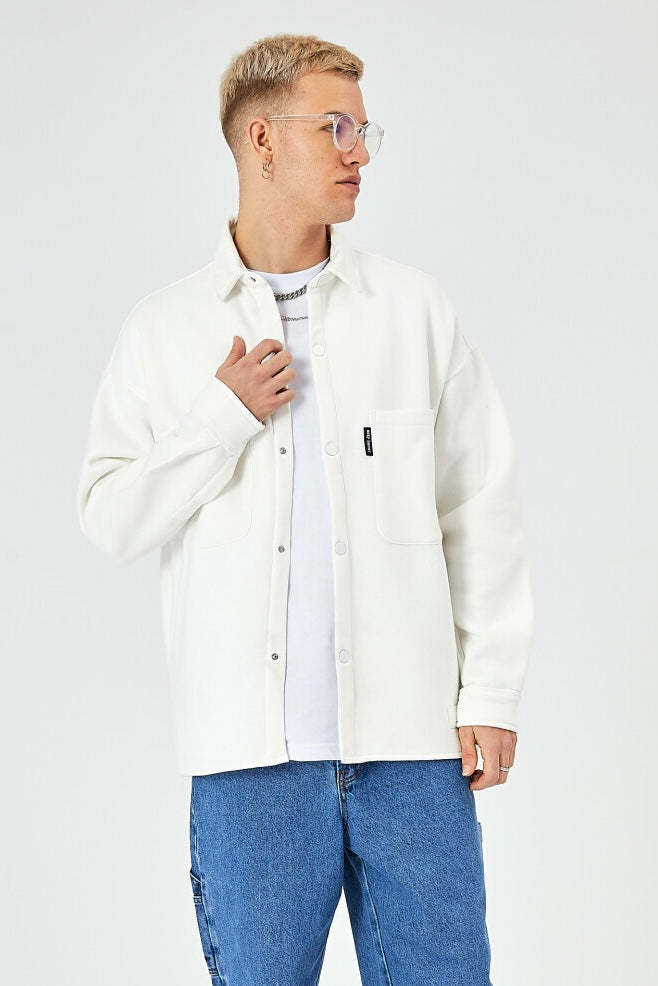 Hemdjacke aus Baumwolle in Oversize Fit Übergangsjacke