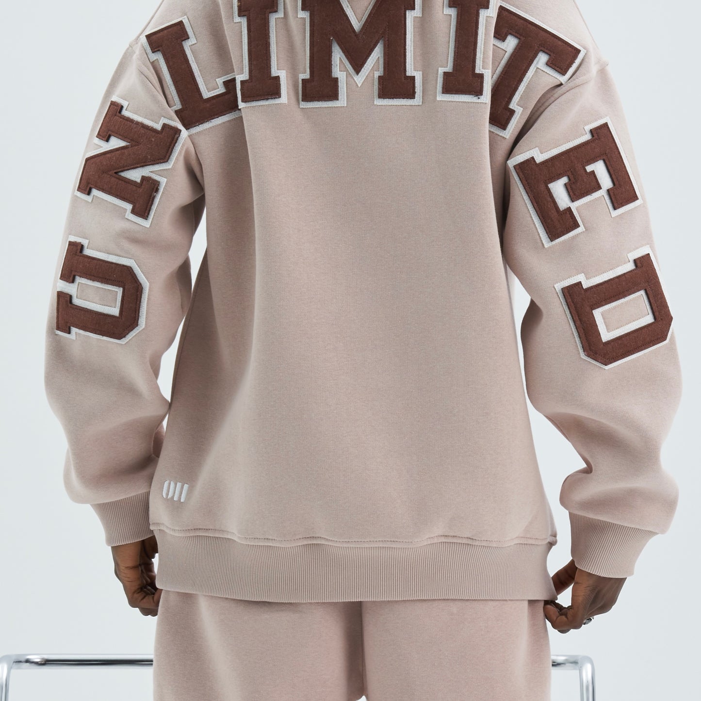 Zipper Drop Shoulder Hoodie "UNLIMITED"