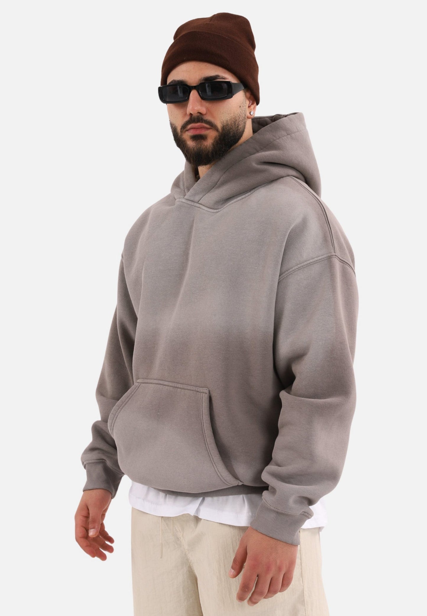 einfarbiger Spray Basic Oversized Hoodie Kapuzenpullover Unisex
