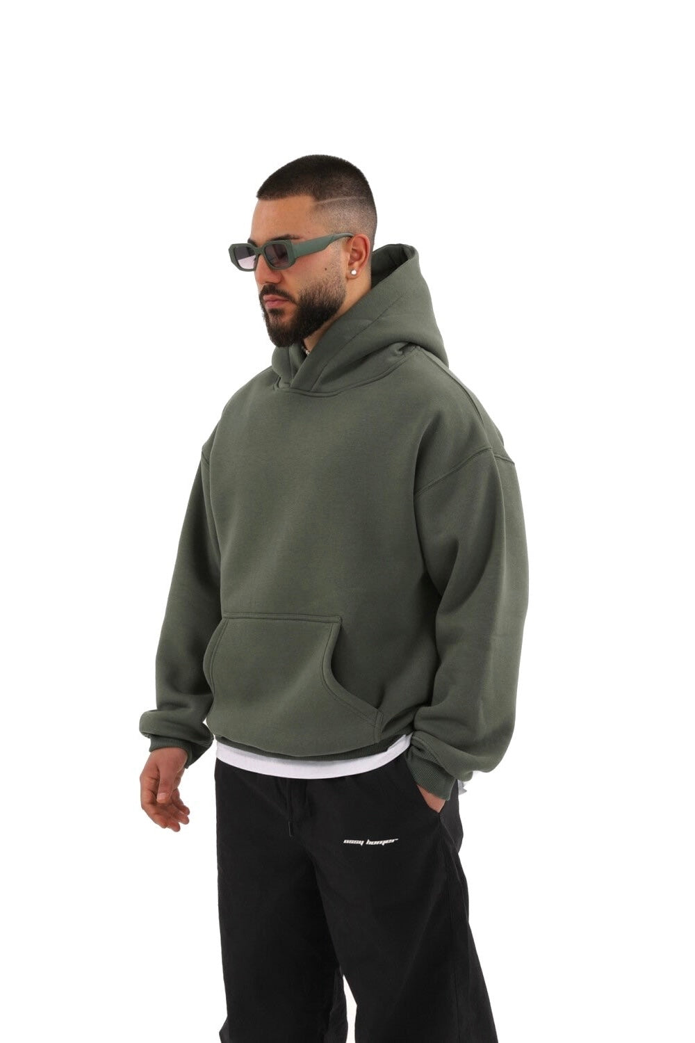 einfarbiger Basic Oversized Hoodie | Premium Herren & Damen Kapuzenpullover Unisex