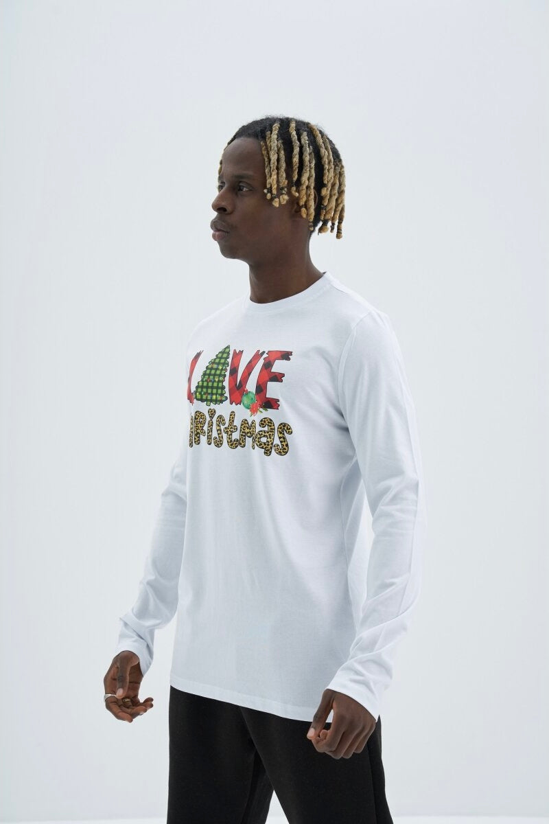 Christmas Oversize Cotton Sweatshirt Unisex weiß