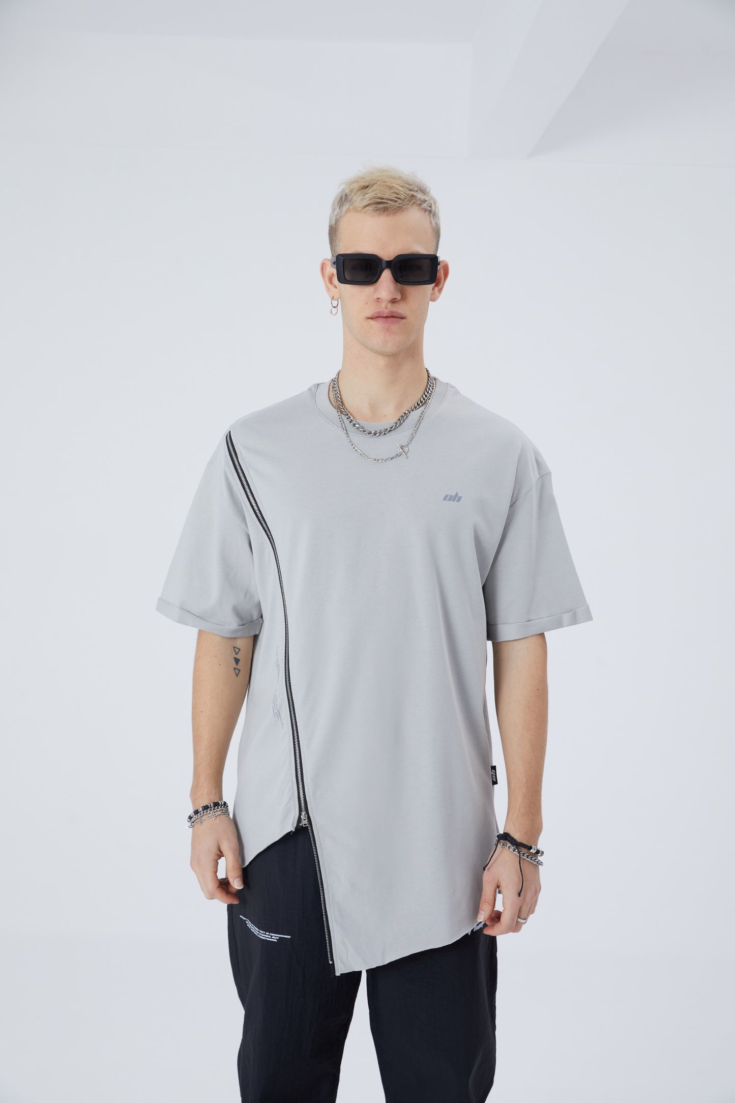 Herren ZIP T-Shirt 320gsm 100% Cotton Oversize Fit