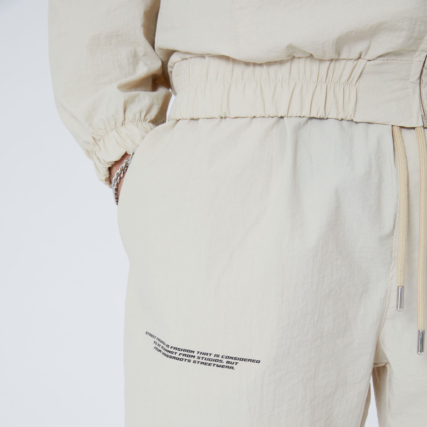 Jogginganzug Oberteil Oversize Fit Polyamid Sweatshirt mit Reißverschluß