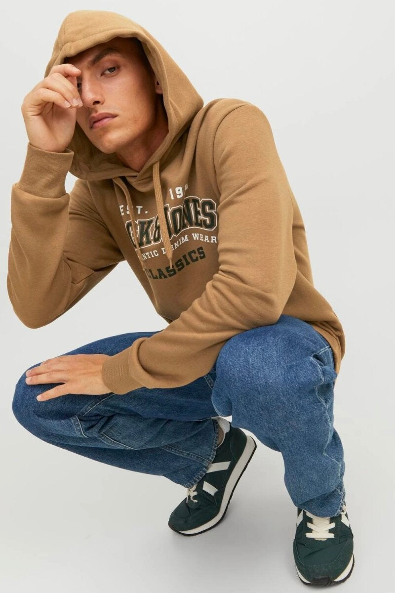 JACK & JONES Male Kapuzenpullover Logo Kapuzenpullover braun