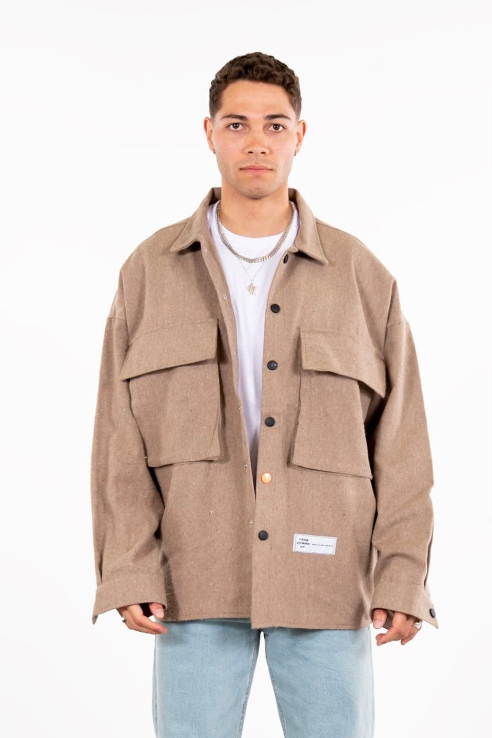 Hemdjacke Oversize Kleidung Hemd Freizeit-Jacke Unisex Überhemd Overshirt