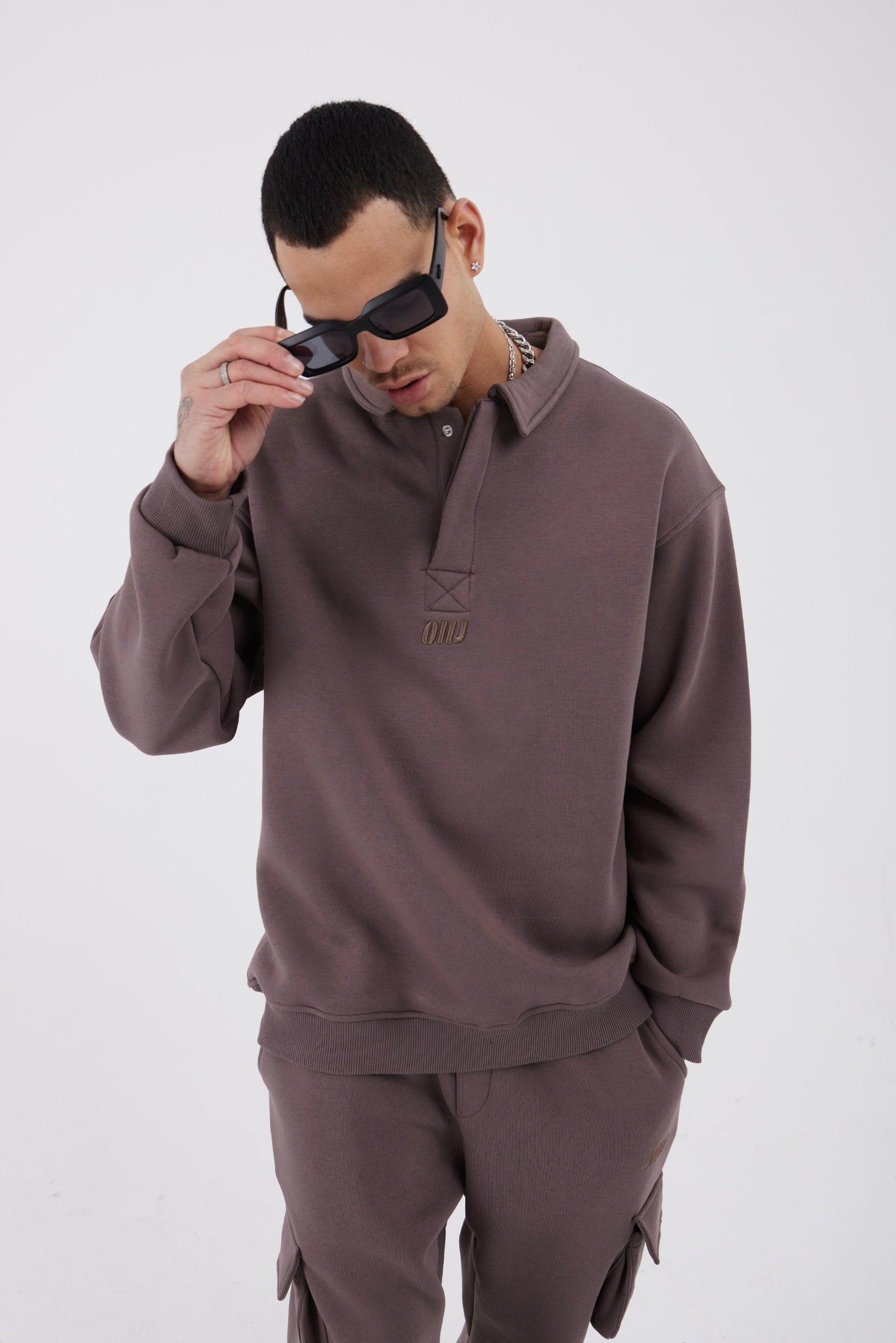 Jogginganzug Set Baumwolle Jogger Hoodie Pullover Oversize Fit