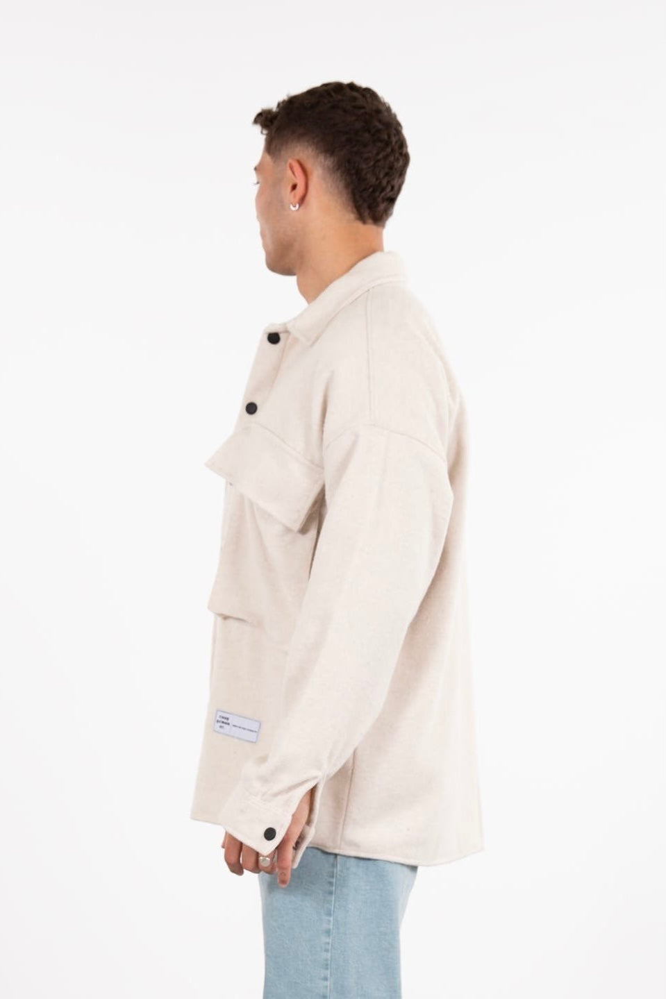 Hemdjacke Oversize Kleidung Hemd Freizeit-Jacke Unisex Überhemd Overshirt