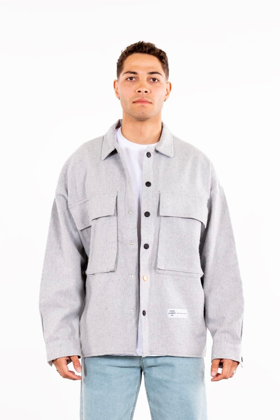 Hemdjacke Oversize Kleidung Hemd Freizeit-Jacke Unisex Überhemd Overshirt