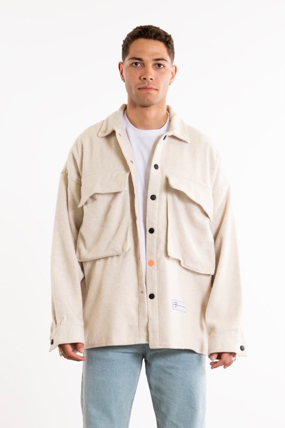 Hemdjacke Oversize Kleidung Hemd Freizeit-Jacke Unisex Überhemd Overshirt